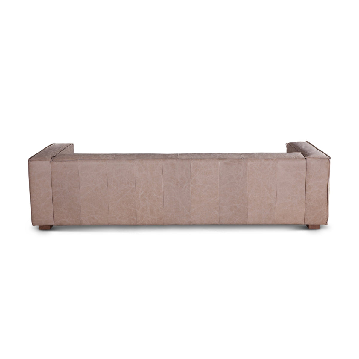 106" Vintage Cream Leather Sofa