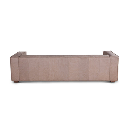 106" Vintage Cream Leather Sofa