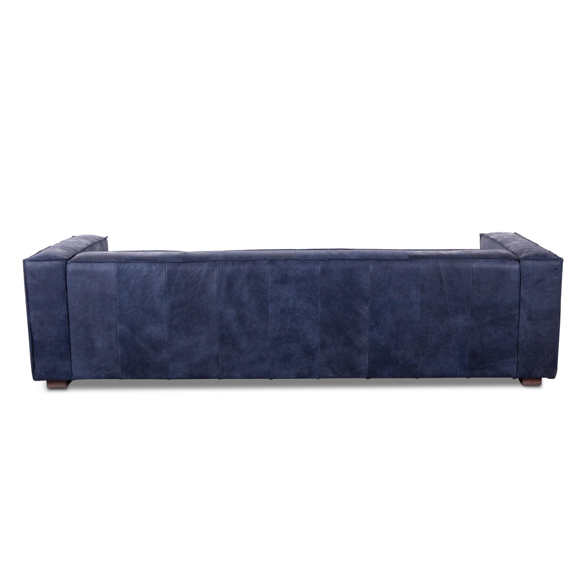 106" Italian Blue Leather Sofa