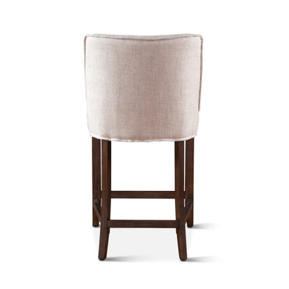 20" Beige Linen Counter Chair