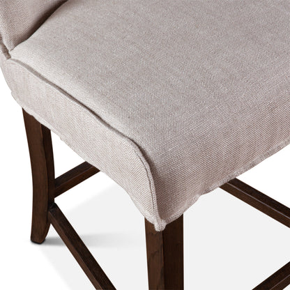 20" Beige Linen Counter Chair