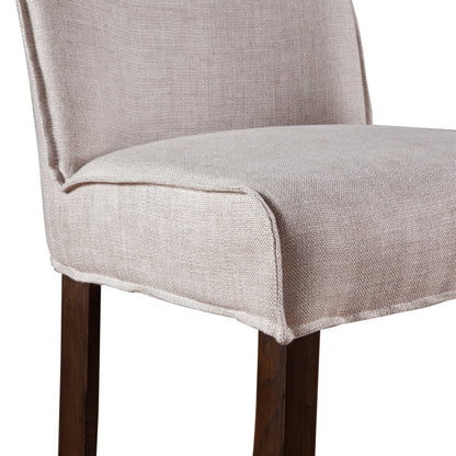 20" Beige Linen Counter Chair