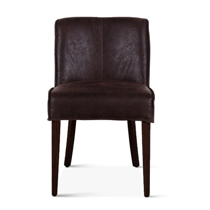 19" Dining Chair in Dark Brown Leather