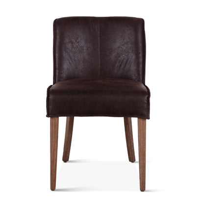 19" Dining Chair in Dark Brown Leather