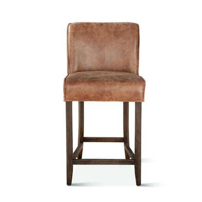 20" Tan Leather Counter Chair