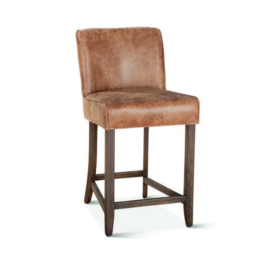 20" Tan Leather Counter Chair