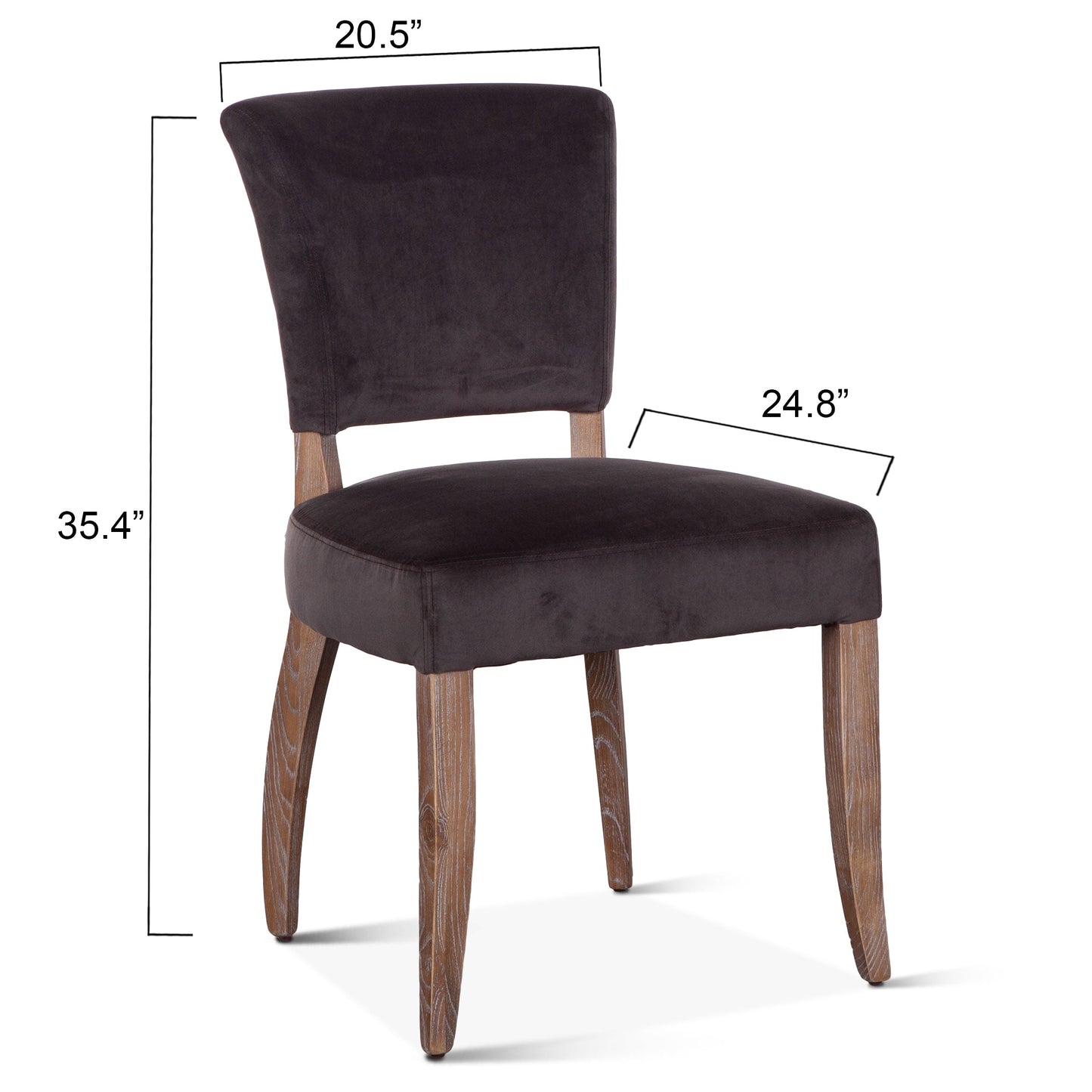 20" Asphalt Velvet Dining Chair