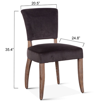 20" Asphalt Velvet Dining Chair