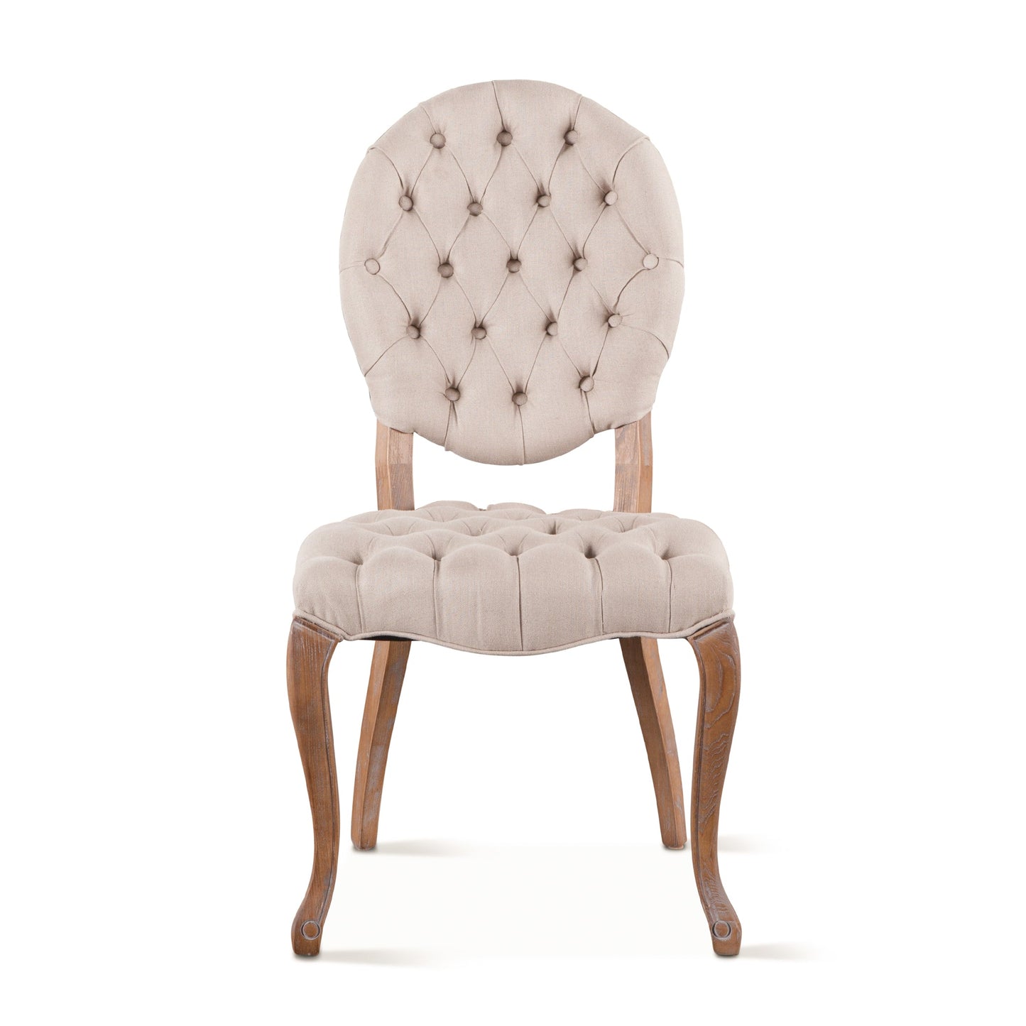 21" Beige Linen Dining Chair