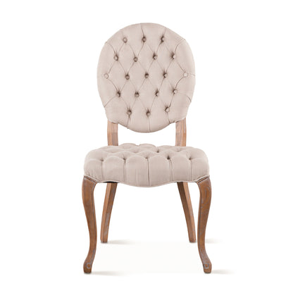 21" Beige Linen Dining Chair