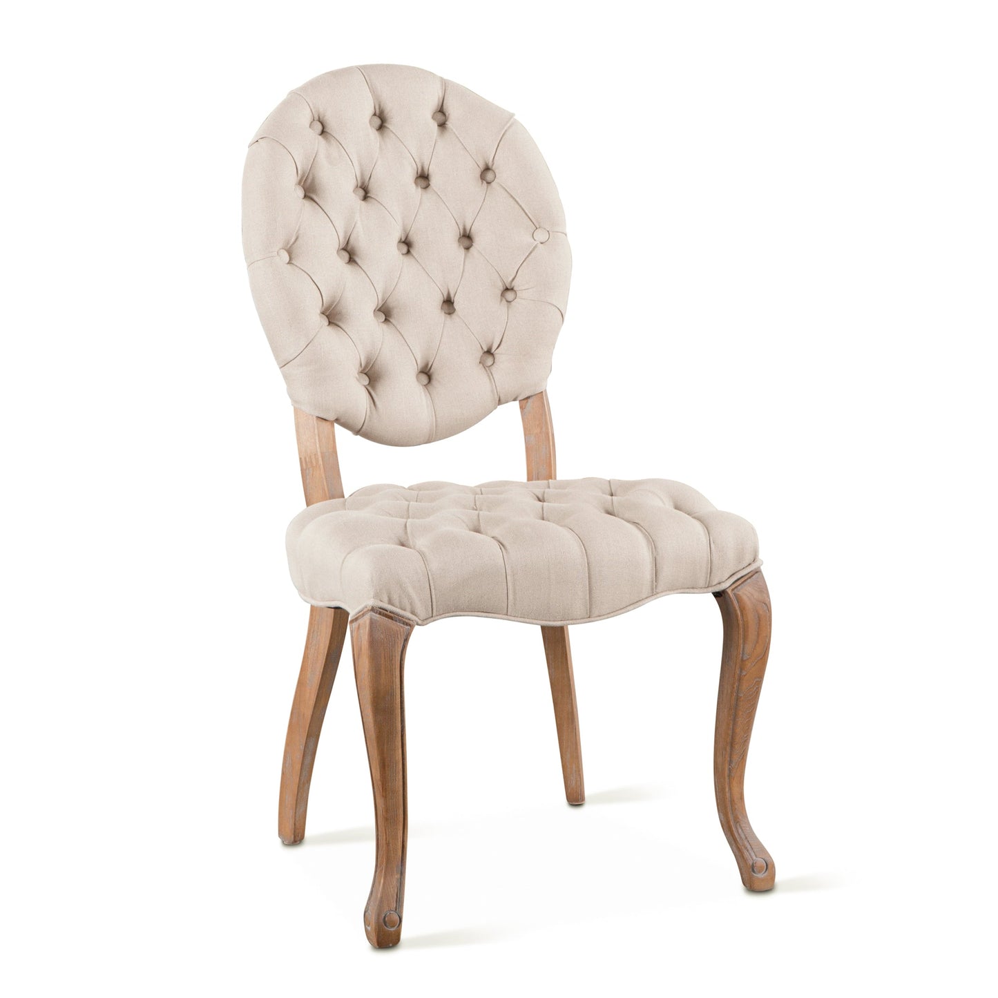 21" Beige Linen Dining Chair