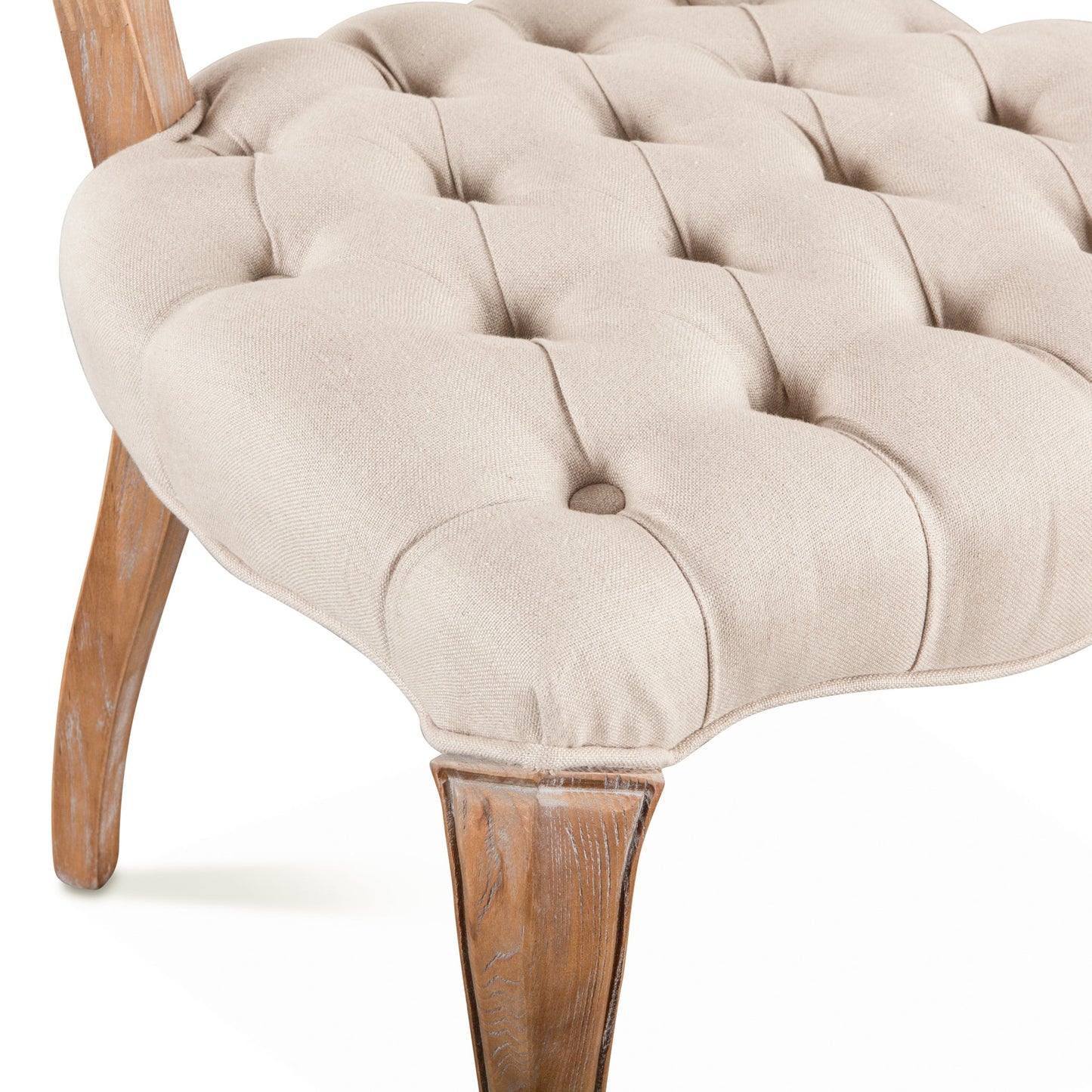 21" Beige Linen Dining Chair