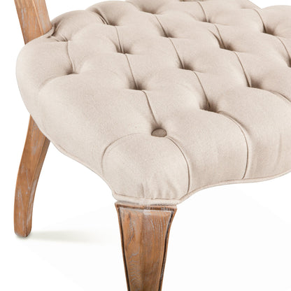 21" Beige Linen Dining Chair