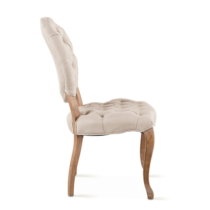 21" Beige Linen Dining Chair