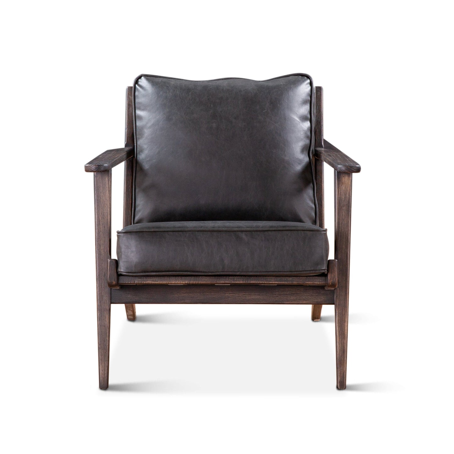 28" Black Leather Accent Chair