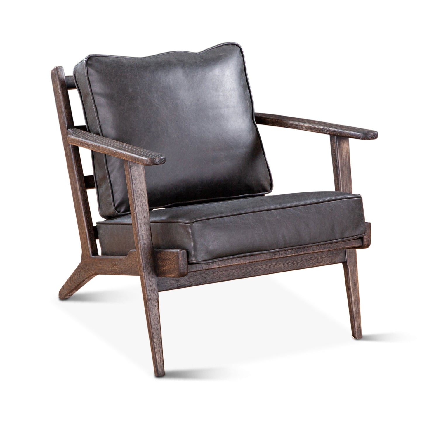 28" Black Leather Accent Chair