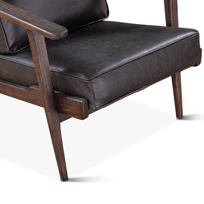 28" Black Leather Accent Chair