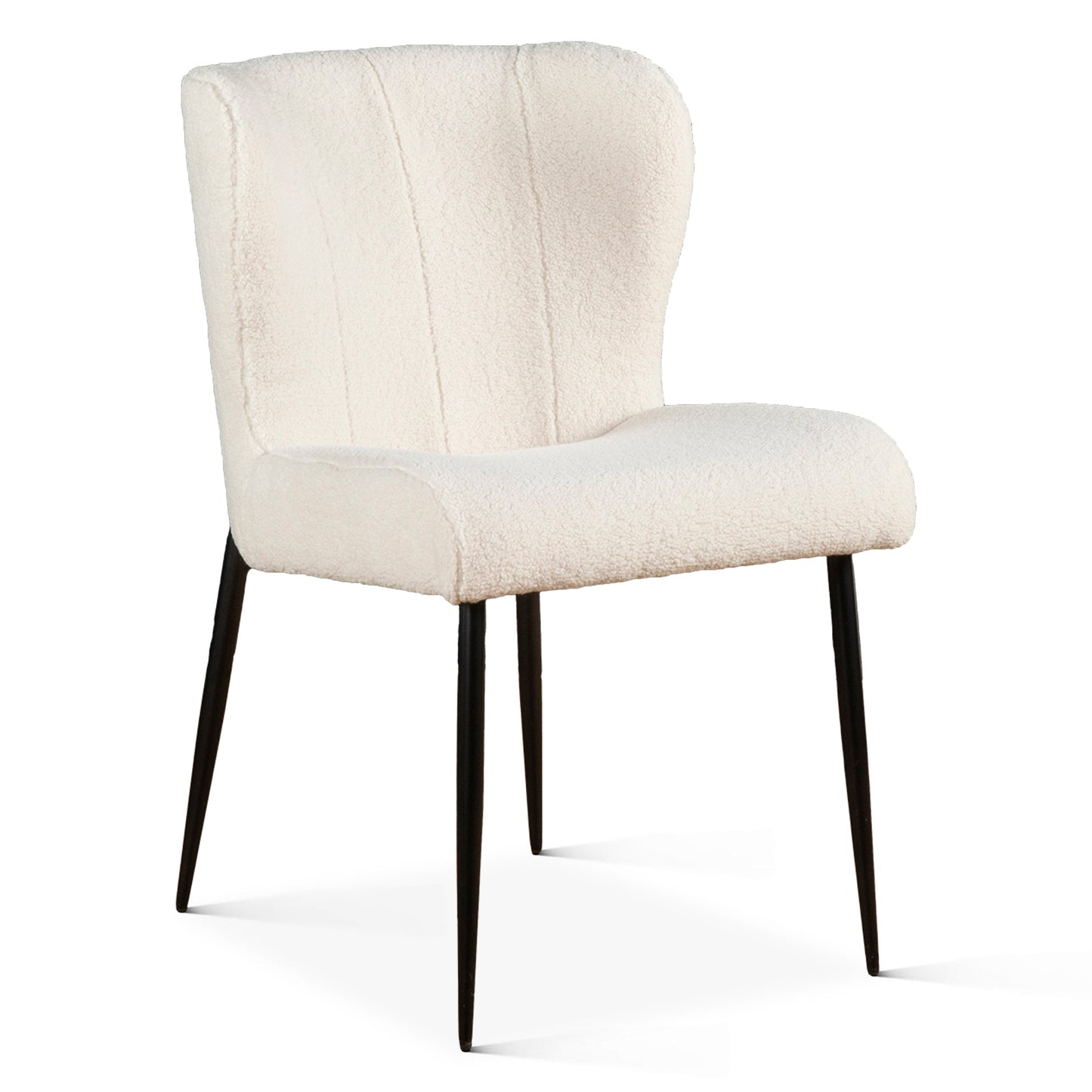 20" Dining Chair in White Bouclé