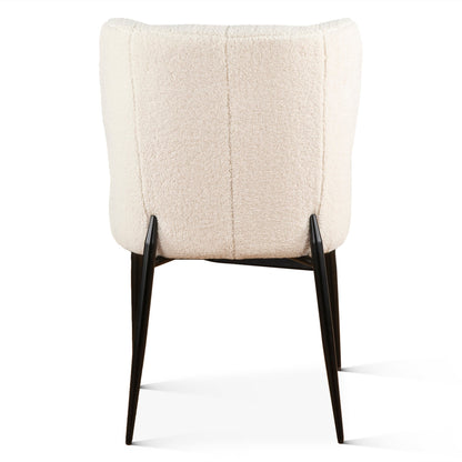 20" Dining Chair in White Bouclé