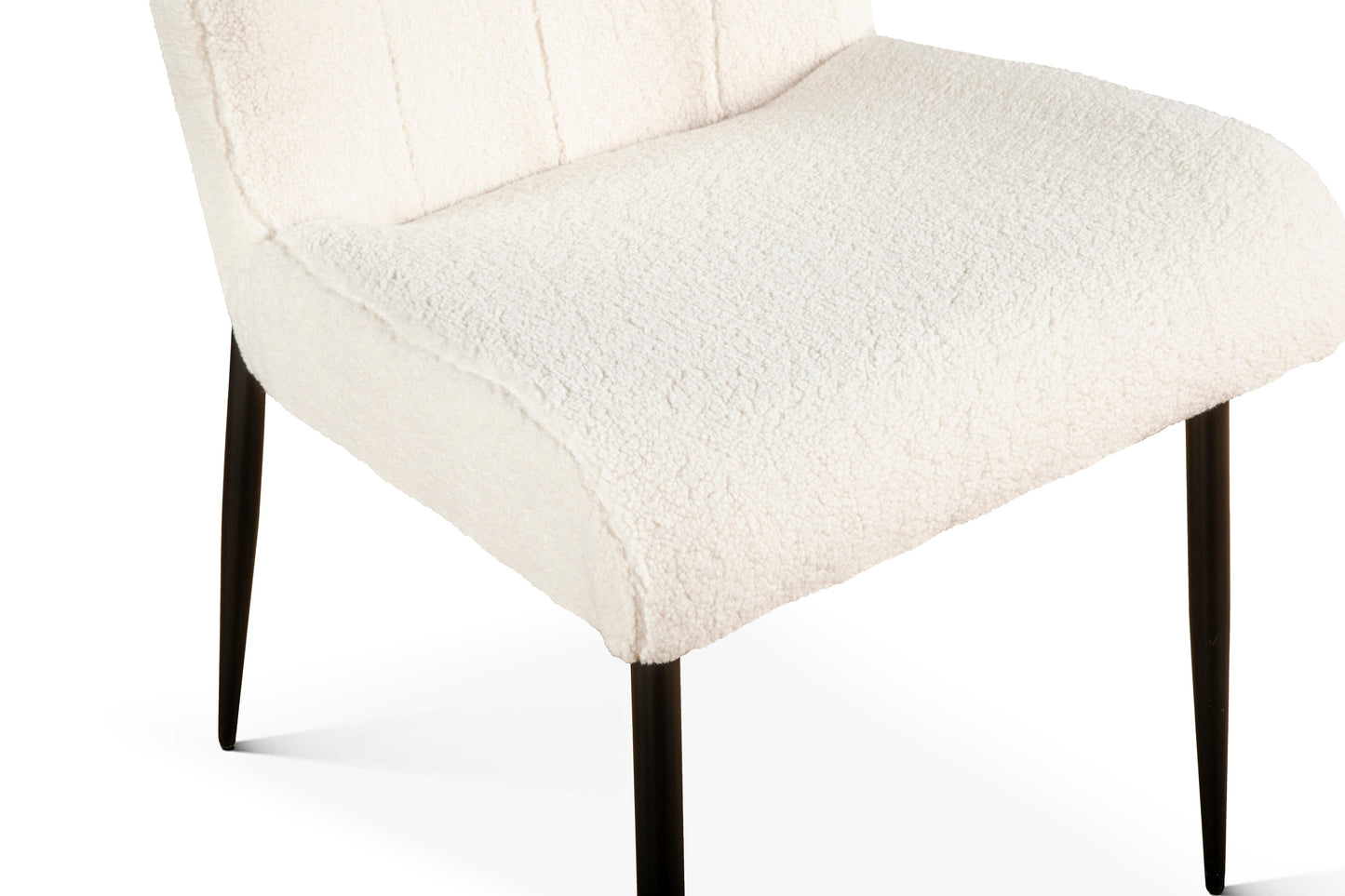 20" Dining Chair in White Bouclé