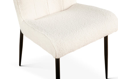 20" Dining Chair in White Bouclé