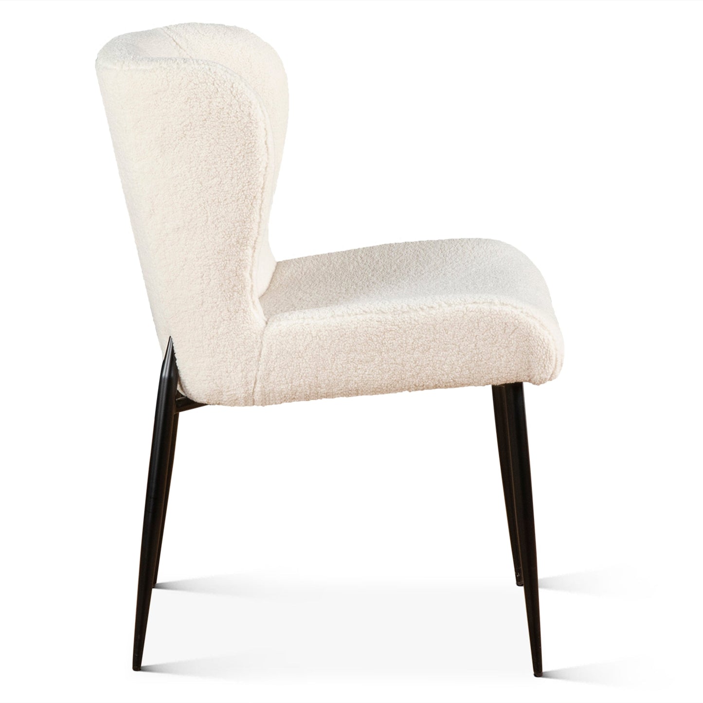 20" Dining Chair in White Bouclé