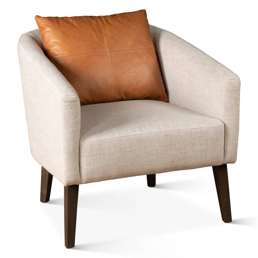 29" Beige Linen Accent Chair