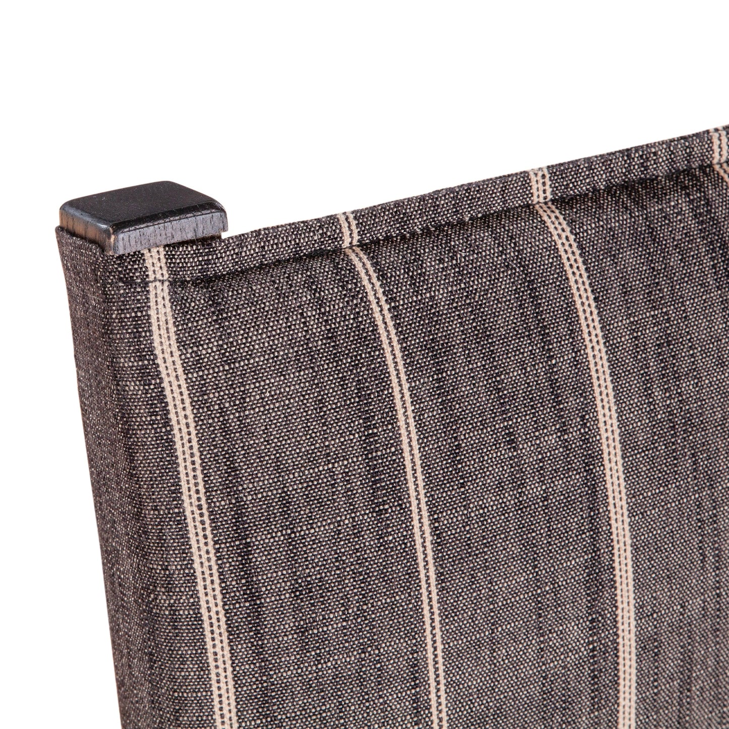 20" Black Linen and Leather Dining Chair