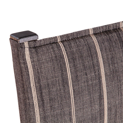 20" Black Linen and Leather Dining Chair