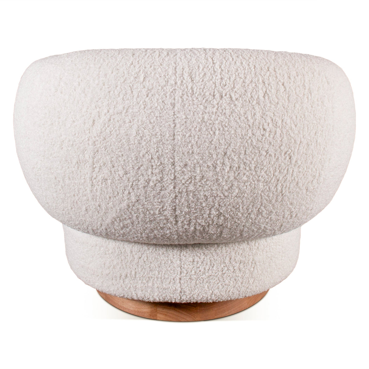 32" Cream Boucle Swivel Accent Chair