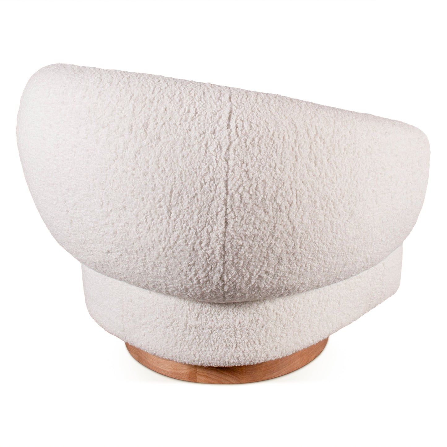 32" Cream Boucle Swivel Accent Chair