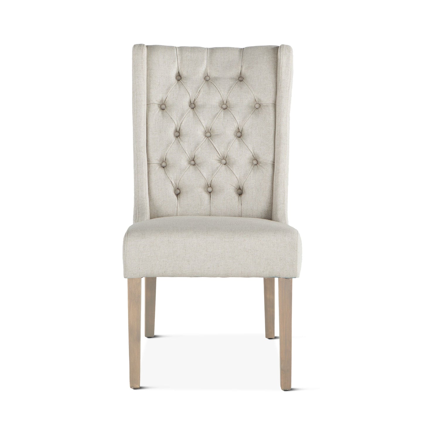20" Off-White Linen Tufted Dining Chair