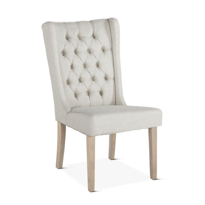 20" Off-White Linen Tufted Dining Chair