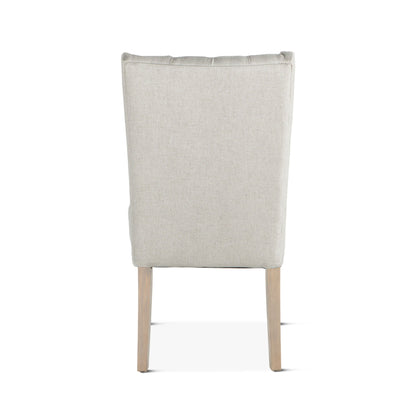 20" Off-White Linen Tufted Dining Chair