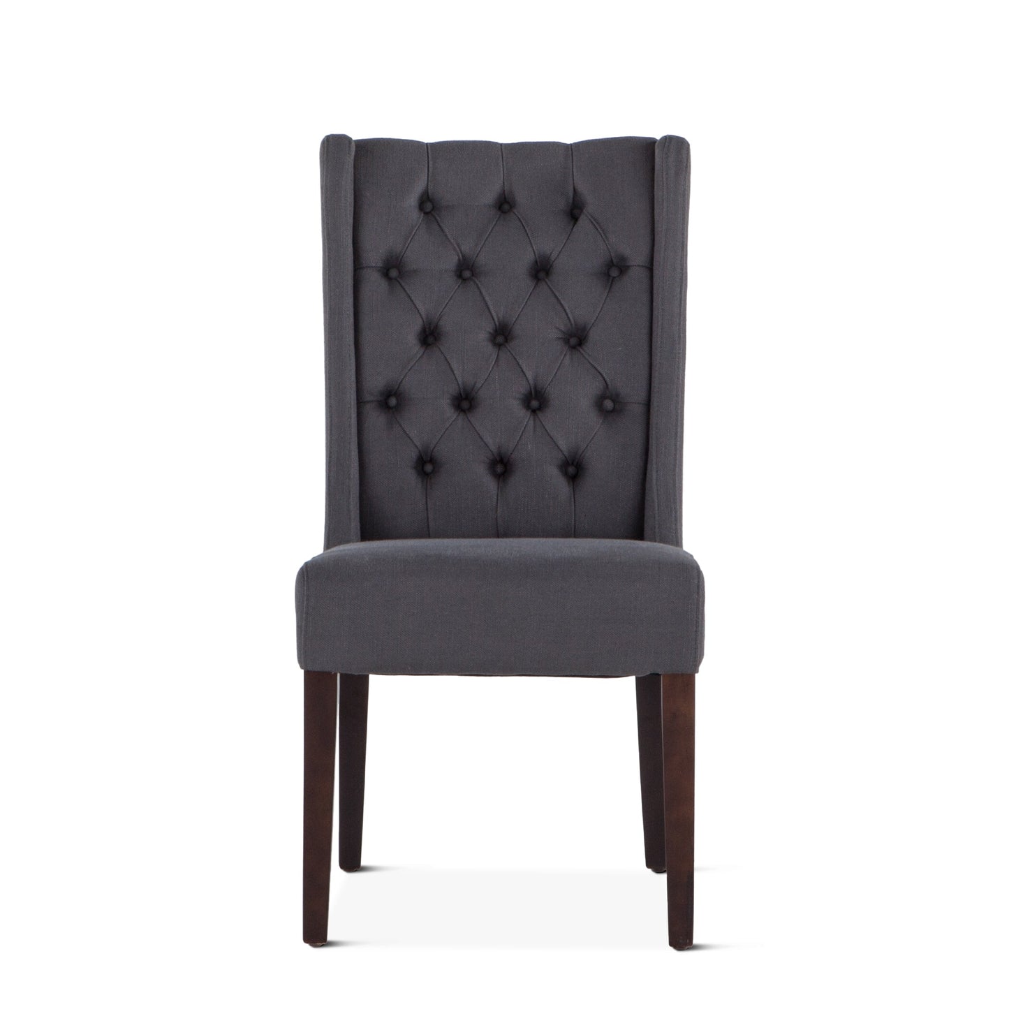 20" Gray Linen Tufted Dining Chair