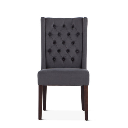 20" Gray Linen Tufted Dining Chair
