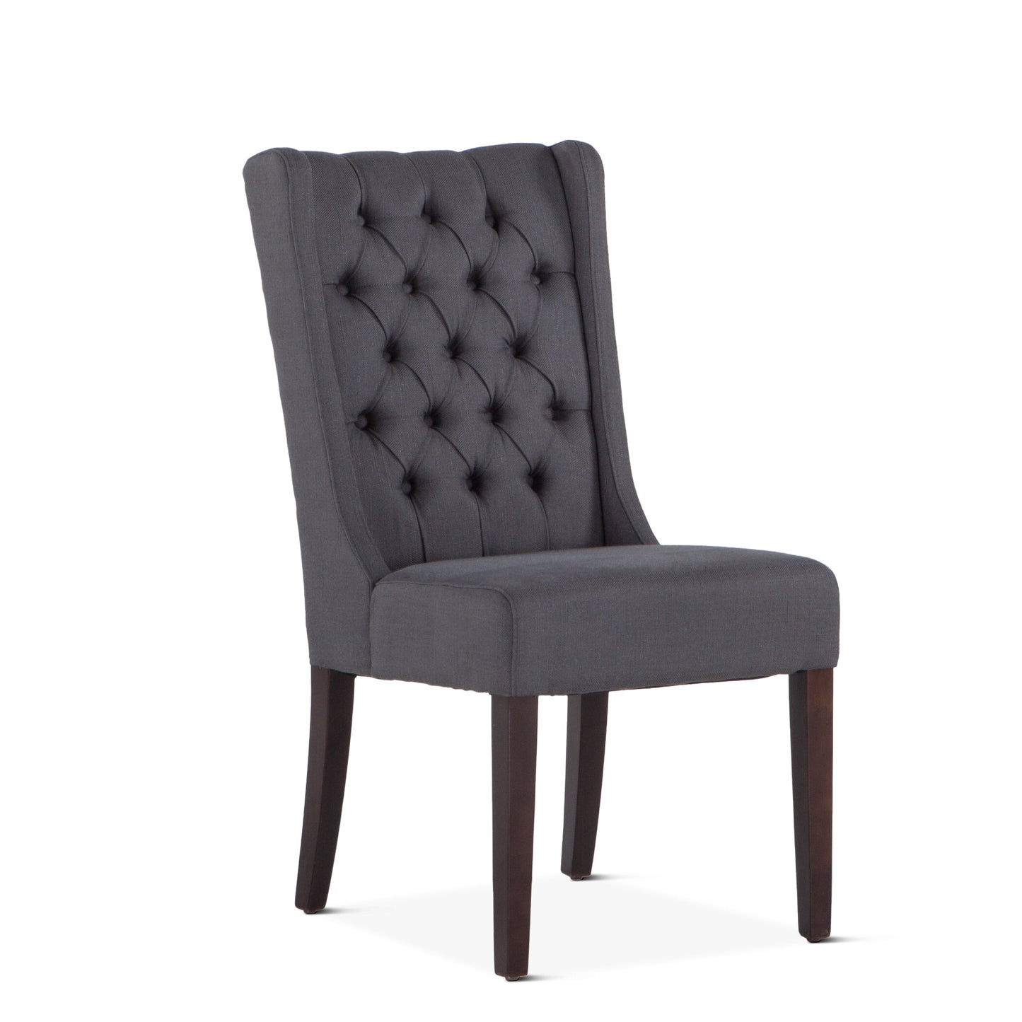 20" Gray Linen Tufted Dining Chair