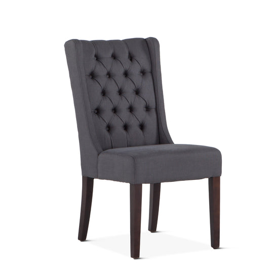 20" Gray Linen Tufted Dining Chair