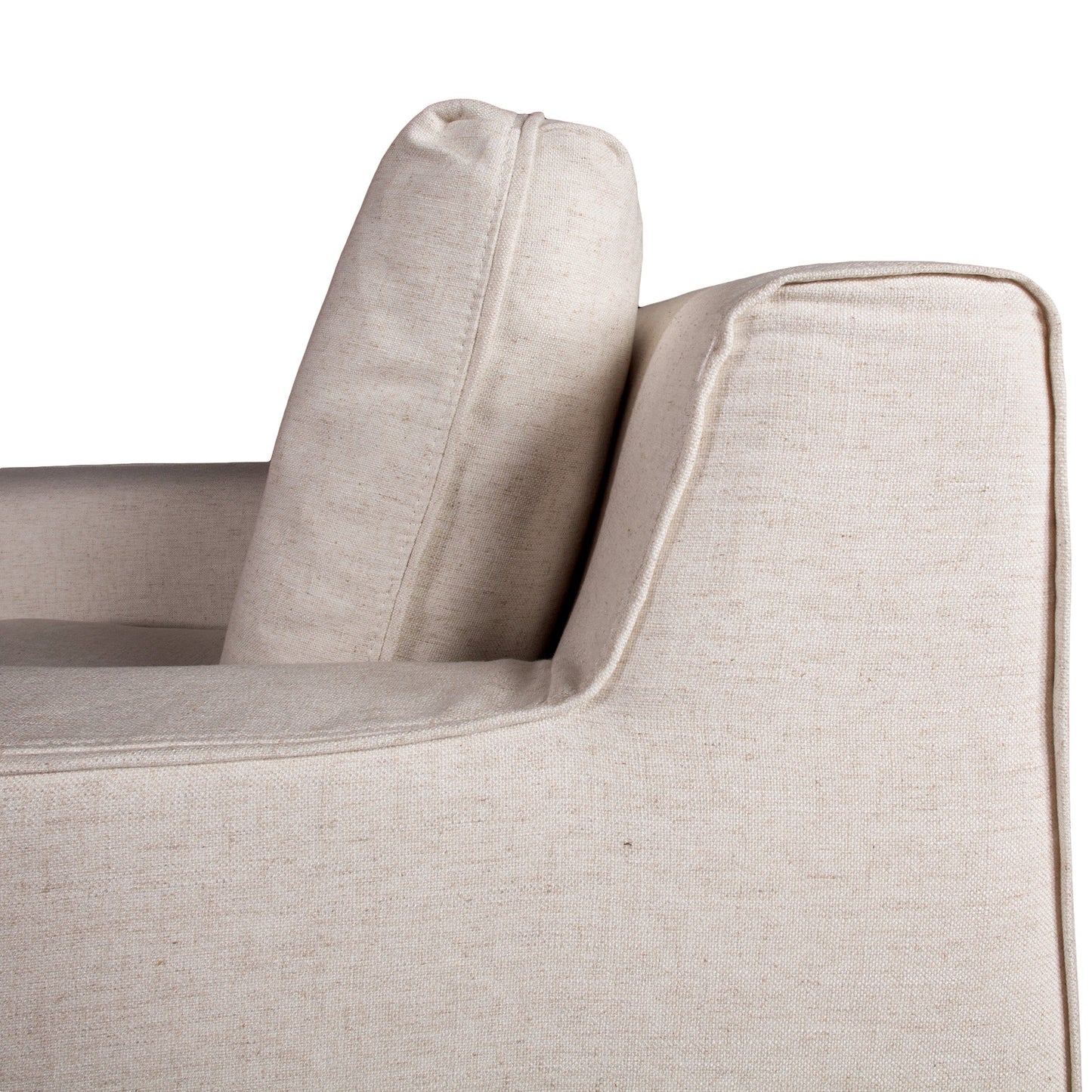 37" White Linen Slipcovered Accent Chair