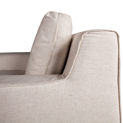 37" White Linen Slipcovered Accent Chair