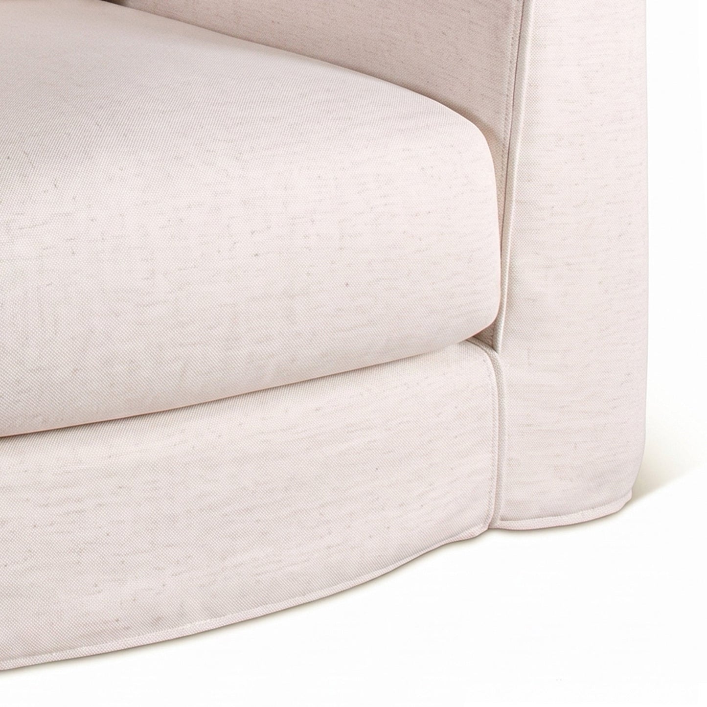 37" White Linen Slipcovered Accent Chair
