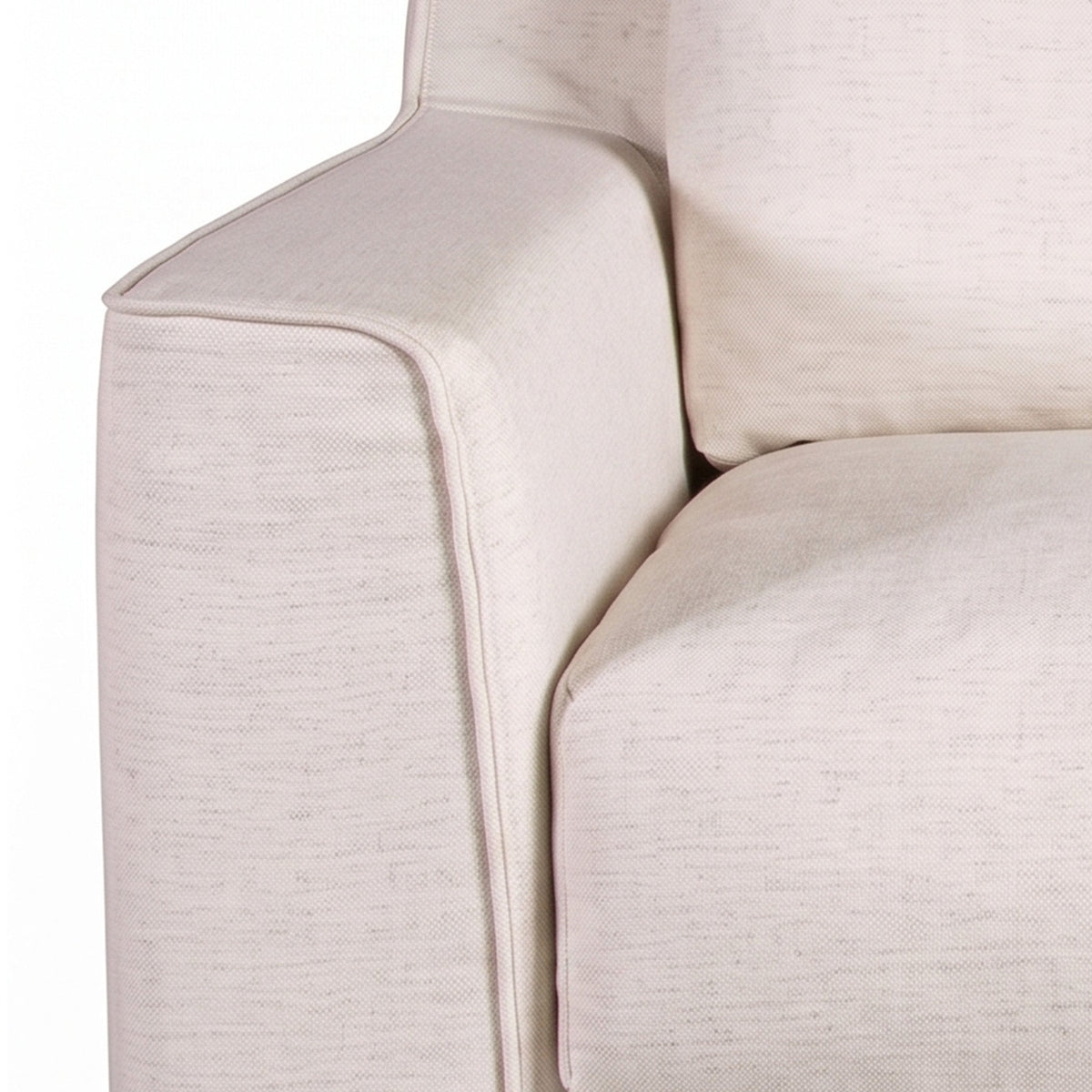 37" White Linen Slipcovered Accent Chair