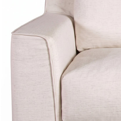 37" White Linen Slipcovered Accent Chair