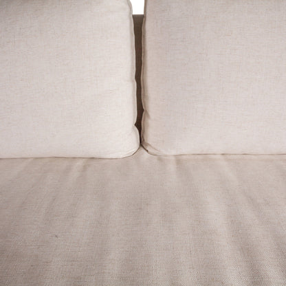 87" White Linen Slipcovered Sofa