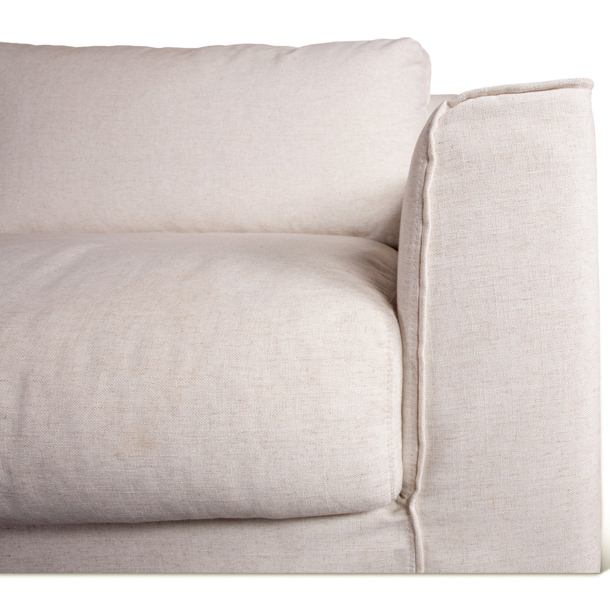 87" White Linen Slipcovered Sofa