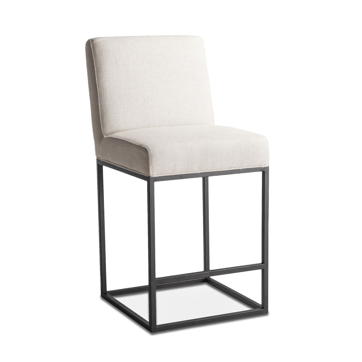 20" Off-White Linen Upholstered Counter Chair
