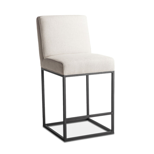 20" Off-White Linen Upholstered Counter Chair