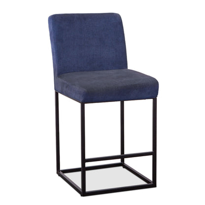 20" Navy Linen Upholstered Counter Chair