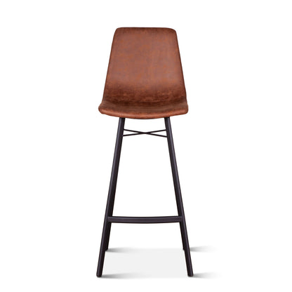 18" Trapper Brown Microfiber Bar Chair