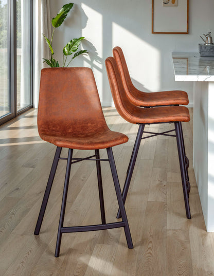 18" Trapper Brown Microfiber Counter Chair